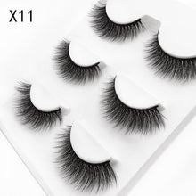 Load image into Gallery viewer, New 3 pairs natural false eyelashes fake lashes long makeup 3d extension eyelash mink eyelashes for huda beauty 3D-X11 make up