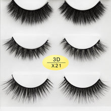 Load image into Gallery viewer, New 3 pairs natural false eyelashes fake lashes long makeup 3d extension eyelash mink eyelashes for huda beauty 3D-X11 make up
